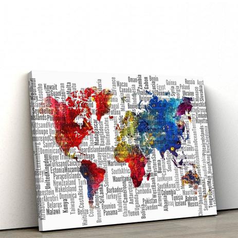 Quadro Decorativo 40x60cm Mapa Mundi Mosaico - Artplex Menor preço em Quadro Decorativo 40x60cm Mapa Mundi Mosaico - Artplex