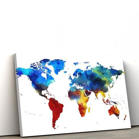 Quadro Decorativo 50x90cm Colorful Mapa Mundi - Artplex é boa?