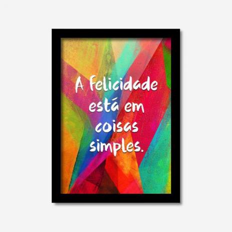 Quadro Decorativo A Felicidade Está Em Coisas Simples 45cmx33cm Los Quadros Preto Menor preço em Quadro Decorativo A Felicidade Está Em Coisas Simples 45cmx33cm Los Quadros Preto