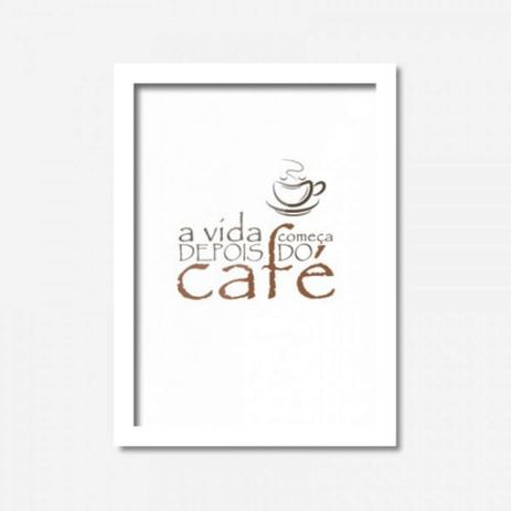 Quadro Decorativo A Vida Começa Depois do Café 45cmx33cm Los Quadros Branco Menor preço em Quadro Decorativo A Vida Começa Depois do Café 45cmx33cm Los Quadros Branco
