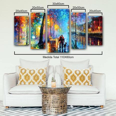 Quadro Decorativo Abstrato 110cm Casal 5 Pçs Sala ou Quarto - Artplex Menor preço em Quadro Decorativo Abstrato 110cm Casal 5 Pçs Sala ou Quarto - Artplex