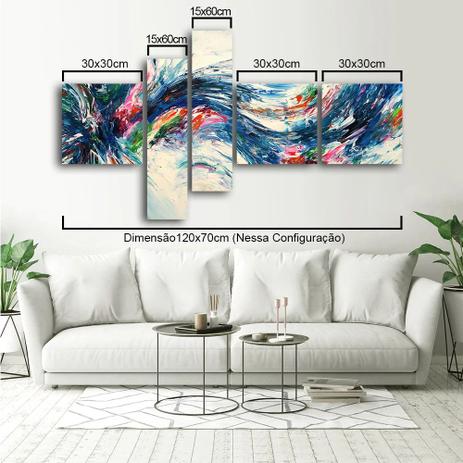 Quadro Decorativo Abstrato 120cm Curvas 5 Pçs Sala ou Quarto - Artplex é ruim? Quadro Decorativo Abstrato 120cm Curvas 5 Pçs Sala ou Quarto - Artplex é boa?