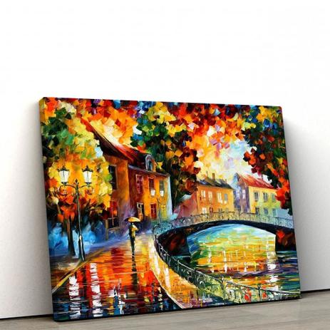 Quadro Decorativo Abstrato 40x60cm Espatulado Homem Na Ponte - Artplex Menor preço em Quadro Decorativo Abstrato 40x60cm Espatulado Homem Na Ponte - Artplex