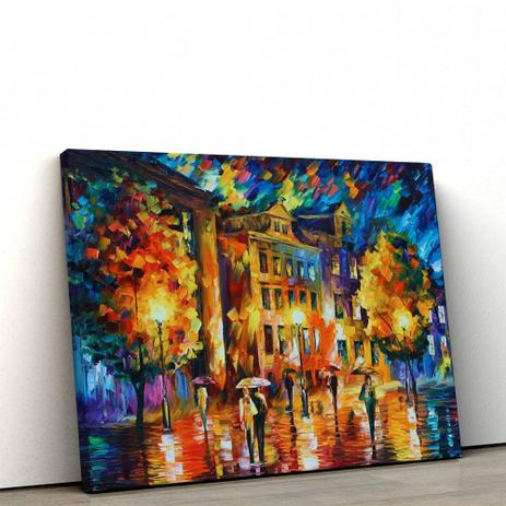 Quadro Decorativo Abstrato 40x60cm Espatulado Pessoas Na Chuva - Artplex Menor preço em Quadro Decorativo Abstrato 40x60cm Espatulado Pessoas Na Chuva - Artplex