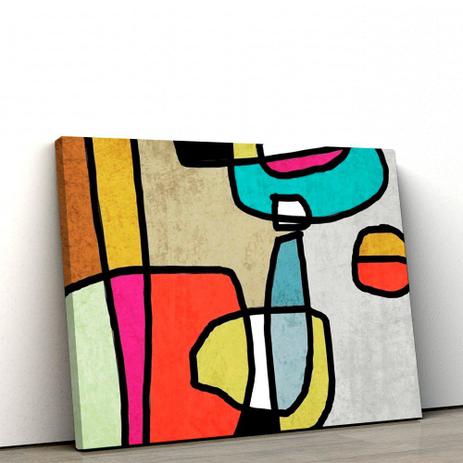 Quadro Decorativo Abstrato em Tela Canvas Curvas e Circulos 40x60cm - Artplex Menor preço em Quadro Decorativo Abstrato em Tela Canvas Curvas e Circulos 40x60cm - Artplex