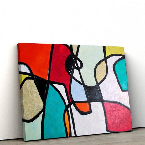 Quadro Decorativo Abstrato em Tela Canvas Linhas e Cores 40x60cm - Artplex Menor preço em Quadro Decorativo Abstrato em Tela Canvas Linhas e Cores 40x60cm - Artplex