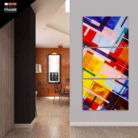 Quadro Decorativo Abstrato Moderno Colorido 120x60 Grande Wall Frame Quadro Decorativo Magazine Luiza
