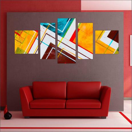 Quadro Decorativo Abstrato Umbrella Mosaico Moderno Decoração 5 Peças GG2 - Vital Menor preço em Quadro Decorativo Abstrato Umbrella Mosaico Moderno Decoração 5 Peças GG2 - Vital