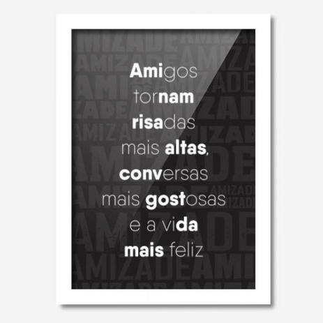 Quadro Decorativo Amigos 33cmx24cm Los Quadros Branco Menor preço em Quadro Decorativo Amigos 33cmx24cm Los Quadros Branco
