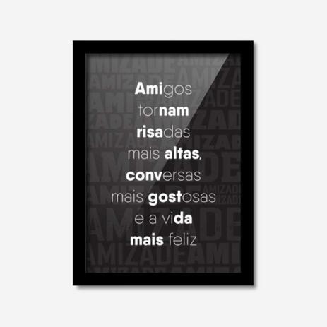 Quadro Decorativo Amigos 45cmx33cm Los Quadros Preto Menor preço em Quadro Decorativo Amigos 45cmx33cm Los Quadros Preto