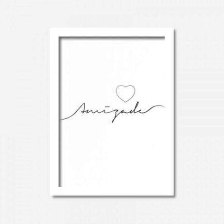 Quadro Decorativo Amizade 45cmx33cm Los Quadros Branco Menor preço em Quadro Decorativo Amizade 45cmx33cm Los Quadros Branco