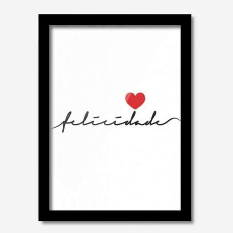 Quadro Decorativo Amor Felicidade 33cmx24cm Los Quadros Preto Menor preço em Quadro Decorativo Amor Felicidade 33cmx24cm Los Quadros Preto