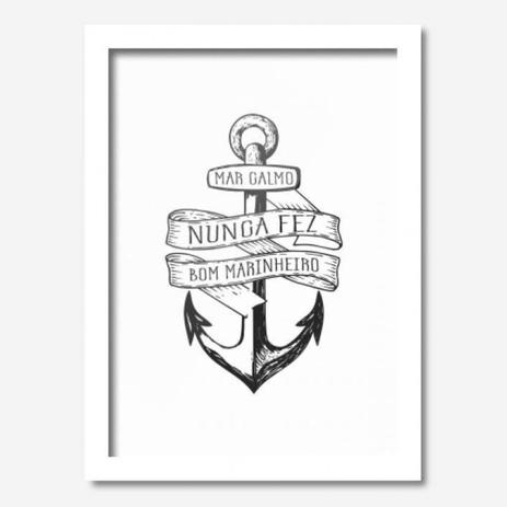 Quadro Decorativo Âncora Marinheiro 45cmx33cm Los Quadros Branco Menor preço em Quadro Decorativo Âncora Marinheiro 45cmx33cm Los Quadros Branco