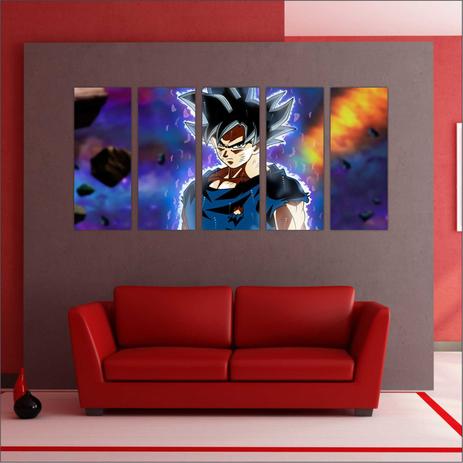 Quadro Decorativo Anime Dragon Ball Goku Desenho Mosaico 5 Peças GG5 - Vital quadros do brasil Menor preço em Quadro Decorativo Anime Dragon Ball Goku Desenho Mosaico 5 Peças GG5 - Vital quadros do brasil