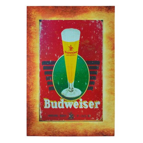 Menor preço em Quadro Decorativo Área de Lazer Budweiser 30x20 Mdf Adesivado - Atacadão do artesanato mdf