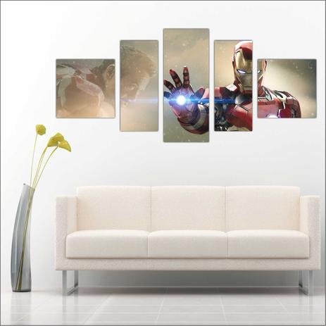 Quadro Decorativo Avengers Homem De Ferro 5 Peças TT2 - Vital Menor preço em Quadro Decorativo Avengers Homem De Ferro 5 Peças TT2 - Vital