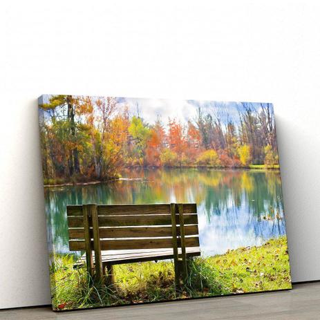 Quadro Decorativo Banco de Madeira 60x90cm Sala ou Quarto - Artplex Menor preço em Quadro Decorativo Banco de Madeira 60x90cm Sala ou Quarto - Artplex