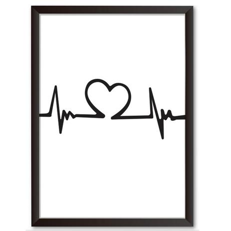 Quadro Decorativo - Batimento do amor - 25x19cm - Cool art é boa?