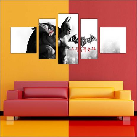 Quadro Decorativo Batman Salas Quartos Super Heróis 5 Peças TT1 - Vital Menor preço em Quadro Decorativo Batman Salas Quartos Super Heróis 5 Peças TT1 - Vital