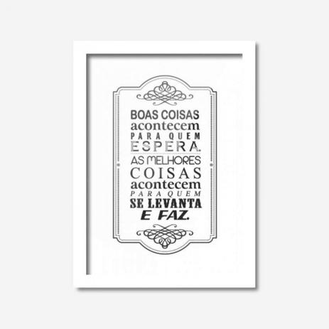Quadro Decorativo Boas Coisas Acontecem 45cmx33cm Los Quadros Branco Menor preço em Quadro Decorativo Boas Coisas Acontecem 45cmx33cm Los Quadros Branco