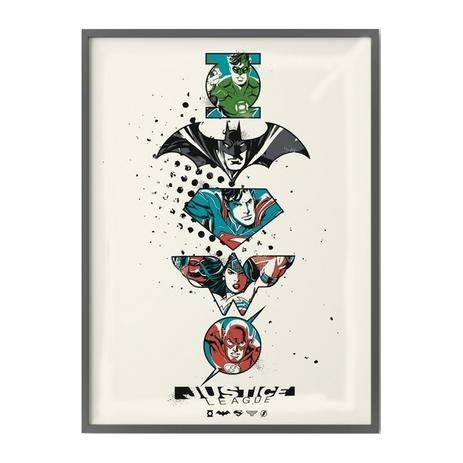 Quadro Decorativo Branco Liga da Justiça Urban Menor preço em Quadro Decorativo Branco Liga da Justiça Urban