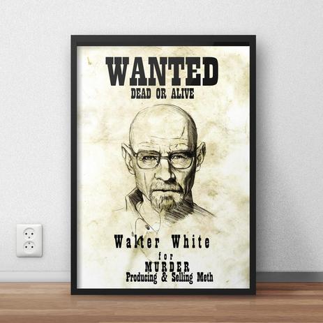 Quadro Decorativo Breaking Bad - Wanted - Carmélia personalizados Menor preço em Quadro Decorativo Breaking Bad - Wanted - Carmélia personalizados