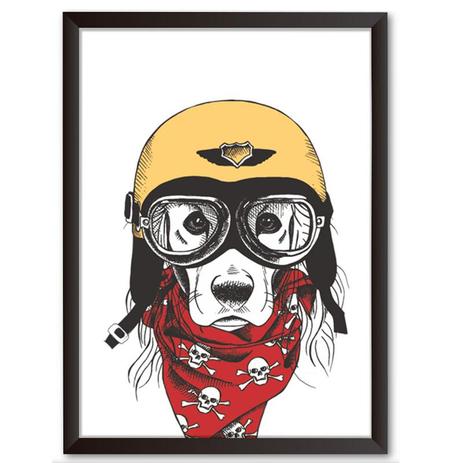 Quadro Decorativo - Cachorro Cool Motoqueiro - 34x24cm - Cool art é ruim? Quadro Decorativo - Cachorro Cool Motoqueiro - 34x24cm - Cool art é boa?