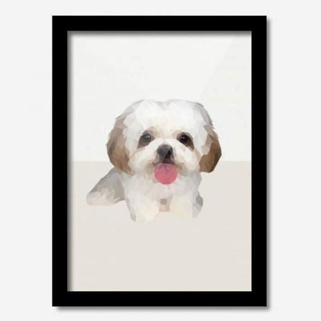 Quadro Decorativo Cachorro Shitzu 33cmx24cm Los Quadros Preto é boa?