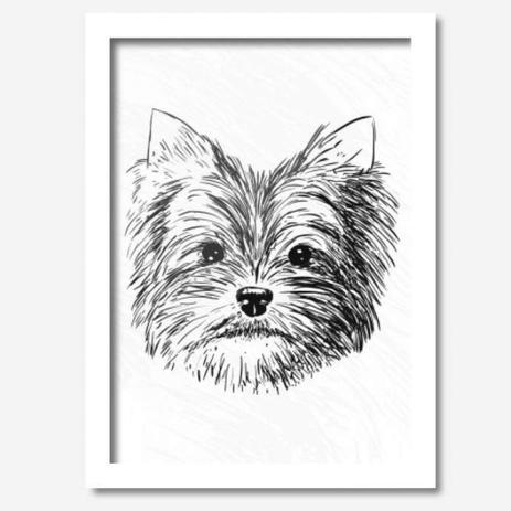 Quadro Decorativo Cachorro Yorkshire 33cmx24cm Los Quadros Branco Menor preço em Quadro Decorativo Cachorro Yorkshire 33cmx24cm Los Quadros Branco
