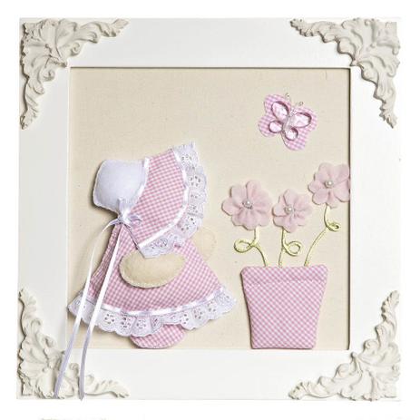 Quadro Decorativo Camponesa Vaso Rosa Quarto Bebê Infantil Menina - Potinho de mel Menor preço em Quadro Decorativo Camponesa Vaso Rosa Quarto Bebê Infantil Menina - Potinho de mel