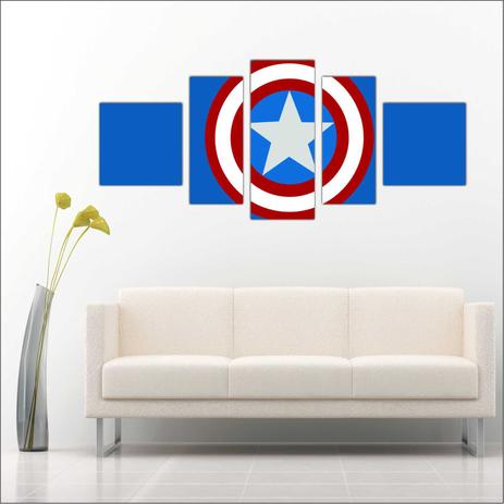 Quadro Decorativo Capitão América Super Heróis Com 5 Peças TT1 - Vital Menor preço em Quadro Decorativo Capitão América Super Heróis Com 5 Peças TT1 - Vital