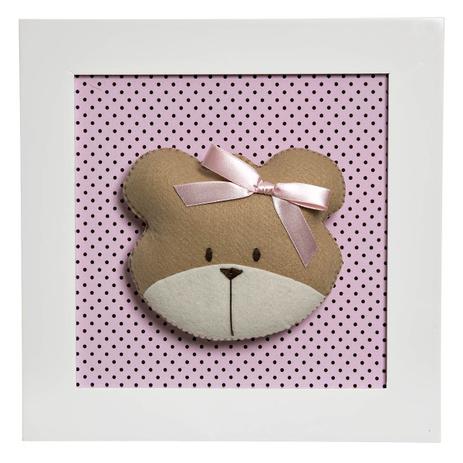 Quadro Decorativo Cara Da Ursa Quarto Bebê Infantil Menina - Potinho de mel Menor preço em Quadro Decorativo Cara Da Ursa Quarto Bebê Infantil Menina - Potinho de mel