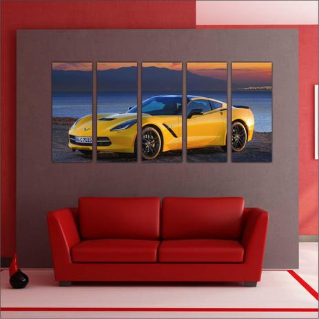 Quadro Decorativo Carros Corvette Mosaico Com 5 Peças GG7 - Vital quadros do brasil Menor preço em Quadro Decorativo Carros Corvette Mosaico Com 5 Peças GG7 - Vital quadros do brasil