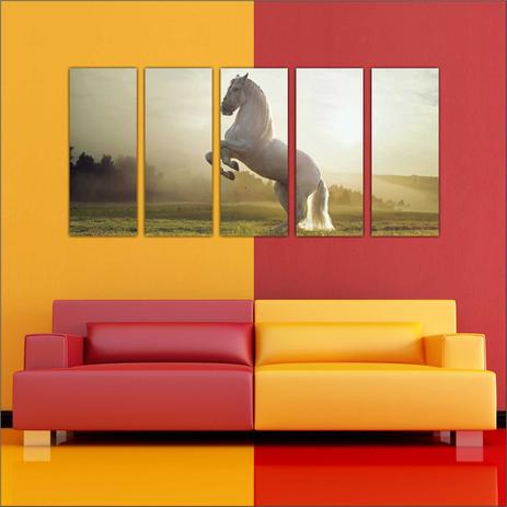Quadro Decorativo Cavalos Animais Mosaico Com 5 Peças GG4 - Vital Menor preço em Quadro Decorativo Cavalos Animais Mosaico Com 5 Peças GG4 - Vital