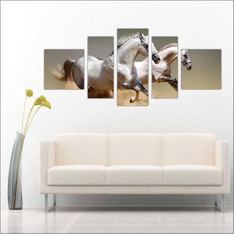 Quadro Decorativo Cavalos Animais Salas Quartos 5 Peças Decorar TT1 - Vital Menor preço em Quadro Decorativo Cavalos Animais Salas Quartos 5 Peças Decorar TT1 - Vital