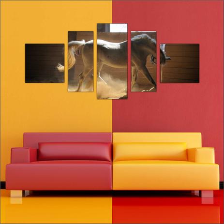 Quadro Decorativo Cavalos Animais Salas Quartos 5 Peças Decorar TT10 - Vital Menor preço em Quadro Decorativo Cavalos Animais Salas Quartos 5 Peças Decorar TT10 - Vital