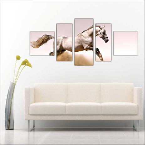 Quadro Decorativo Cavalos Animais Salas Quartos 5 Peças Decorar TT3 - Vital Menor preço em Quadro Decorativo Cavalos Animais Salas Quartos 5 Peças Decorar TT3 - Vital