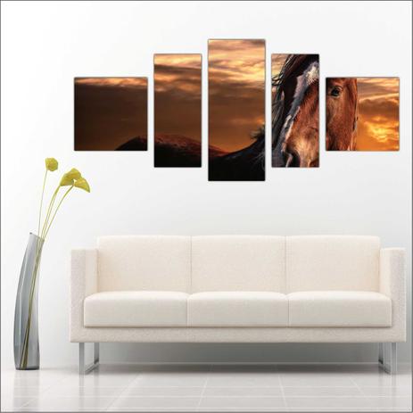 Quadro Decorativo Cavalos Animais Salas Quartos 5 Peças Decorar TT5 - Vital Menor preço em Quadro Decorativo Cavalos Animais Salas Quartos 5 Peças Decorar TT5 - Vital