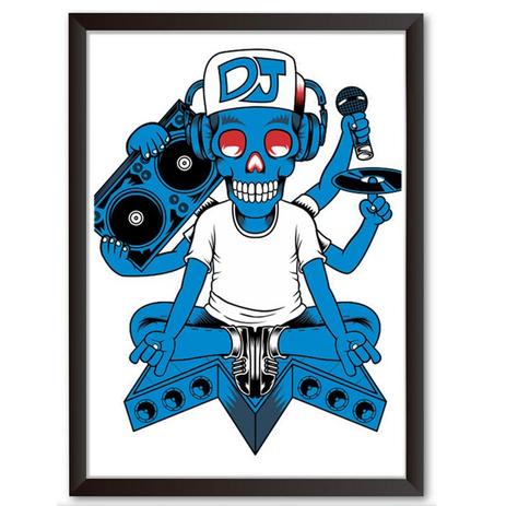 Quadro Decorativo - Caveira Dj - 25x19cm - Cool art é ruim? Quadro Decorativo - Caveira Dj - 25x19cm - Cool art é boa?