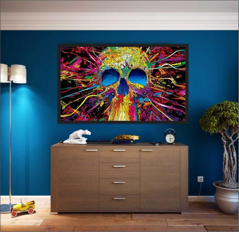 Quadro Decorativo Caveira Salas Quartos Decorações Com Moldura TT02 - Vital Menor preço em Quadro Decorativo Caveira Salas Quartos Decorações Com Moldura TT02 - Vital