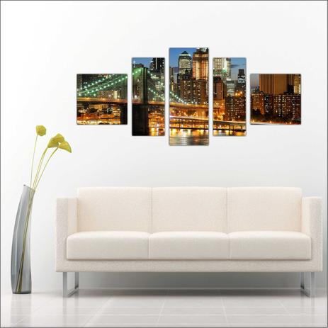 Quadro Decorativo Cidade New York Ponte Salas Interiores Decoração TT4 - Vital Menor preço em Quadro Decorativo Cidade New York Ponte Salas Interiores Decoração TT4 - Vital