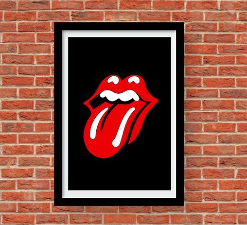 Quadro decorativo - Coleção Musicas - Logo The Rolling Stones - Dama arteira Menor preço em Quadro decorativo - Coleção Musicas - Logo The Rolling Stones - Dama arteira