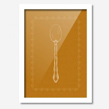 Quadro Decorativo Colher Talheres 33cmx24cm Los Quadros Branco Menor preço em Quadro Decorativo Colher Talheres 33cmx24cm Los Quadros Branco
