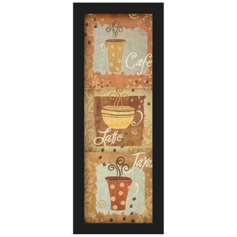 Quadro Decorativo com Imagem Sobreposta Café, Latte e Java 15x45cm - Decore pronto Menor preço em Quadro Decorativo com Imagem Sobreposta Café, Latte e Java 15x45cm - Decore pronto