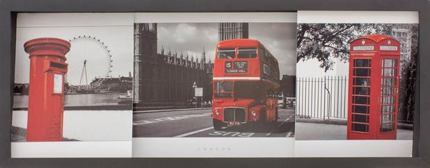 Quadro Decorativo com Imagem Sobreposta Londres - Inglaterra 90x30cm - Decore pronto Menor preço em Quadro Decorativo com Imagem Sobreposta Londres - Inglaterra 90x30cm - Decore pronto