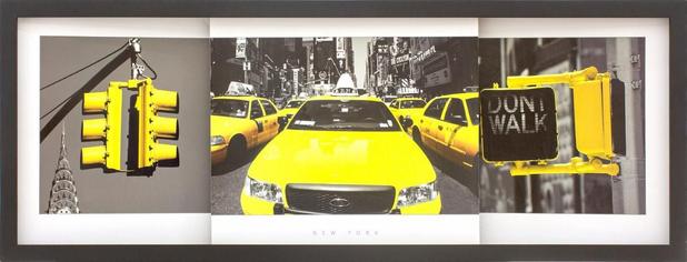 Quadro Decorativo com Imagem Sobreposta New York Destaque em Amarelo 90x30cm - Decore pronto Menor preço em Quadro Decorativo com Imagem Sobreposta New York Destaque em Amarelo 90x30cm - Decore pronto