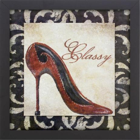 Quadro Decorativo com Imagem Sobreposta Sapato Scarpin Vermelho Classy 30x30cm - Decore pronto Menor preço em Quadro Decorativo com Imagem Sobreposta Sapato Scarpin Vermelho Classy 30x30cm - Decore pronto