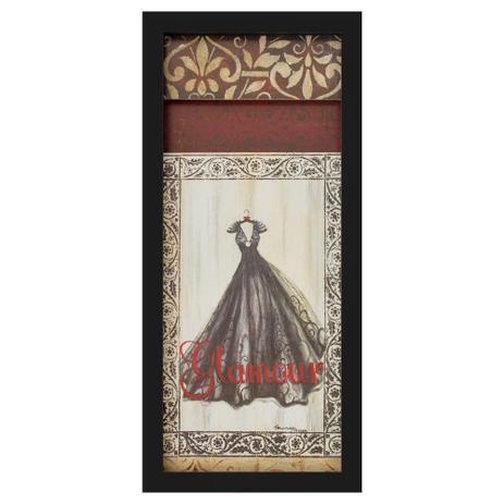 Quadro Decorativo com Imagem Sobreposta Vestido Preto Glamour 20x50cm - Decore pronto Menor preço em Quadro Decorativo com Imagem Sobreposta Vestido Preto Glamour 20x50cm - Decore pronto