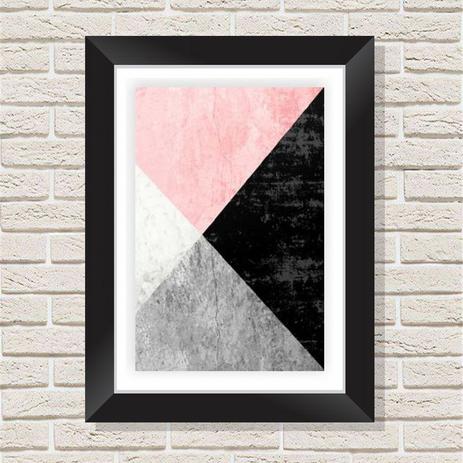 Quadro Decorativo com Moldura em Madeira Maciça e Vidro Geométrico Colors AB004 - Brasil quadros Menor preço em Quadro Decorativo com Moldura em Madeira Maciça e Vidro Geométrico Colors AB004 - Brasil quadros