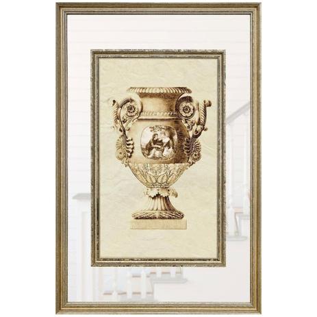 Quadro Decorativo com Moldura Prata Ânfora com Ilustração 50x75cm - Decore pronto Menor preço em Quadro Decorativo com Moldura Prata Ânfora com Ilustração 50x75cm - Decore pronto